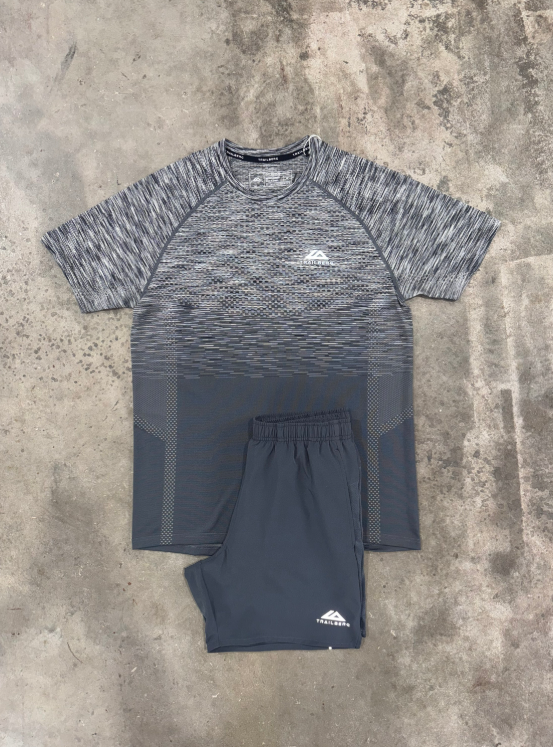 t-bg short set -grey gradient