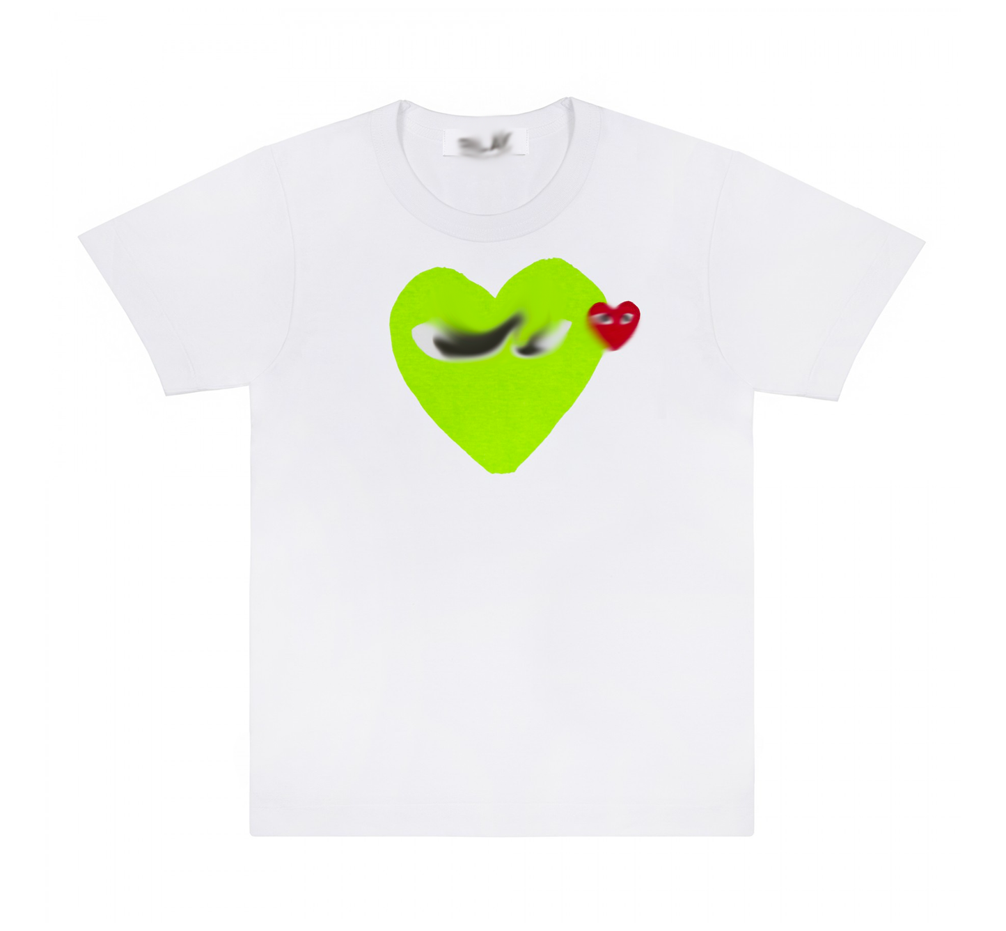 womens white/green t-shirt “cdg”