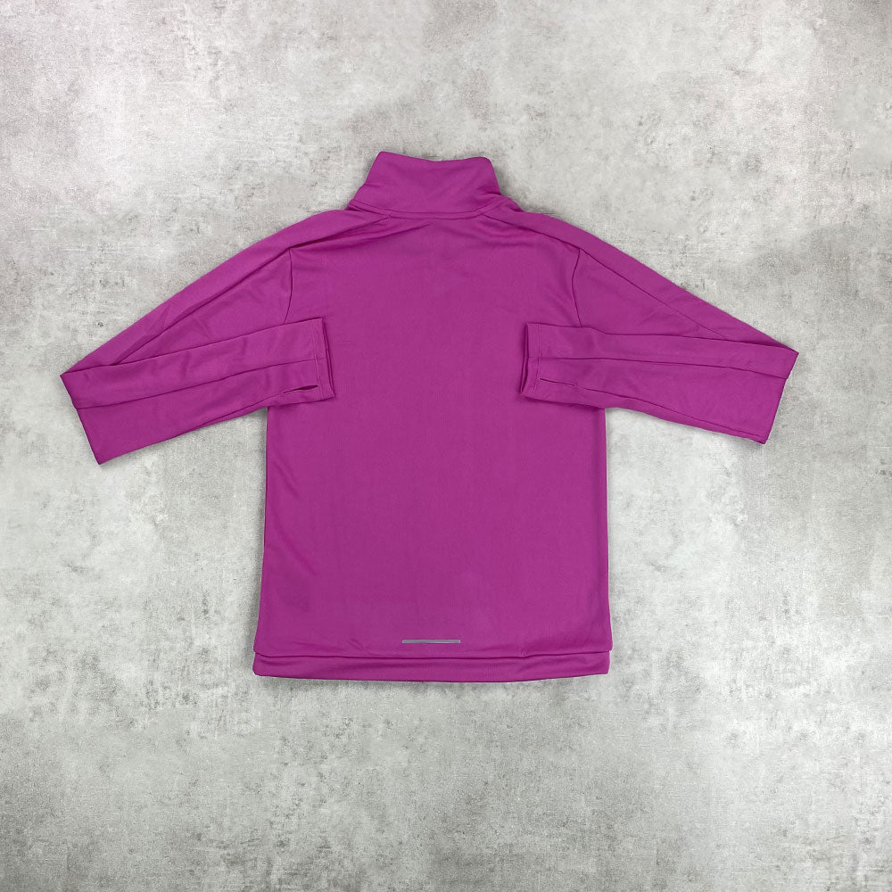 swoosh half zip active fucshia women's