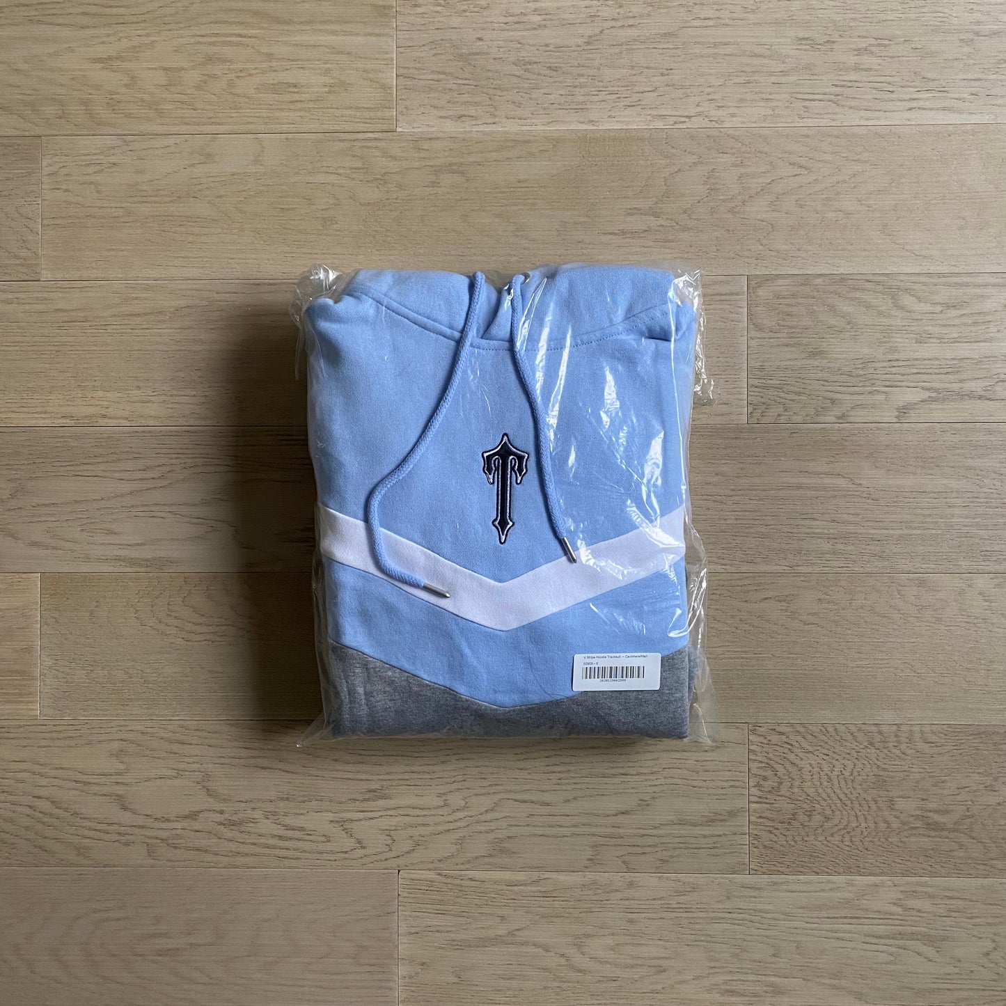 mens light blue/grey v-stripe tracksuit "tstar"