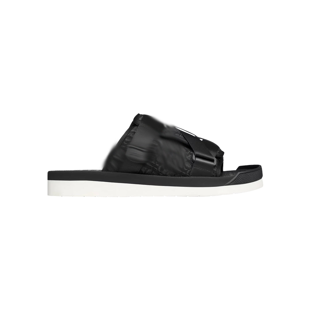 mens black and white sandals “alpha"