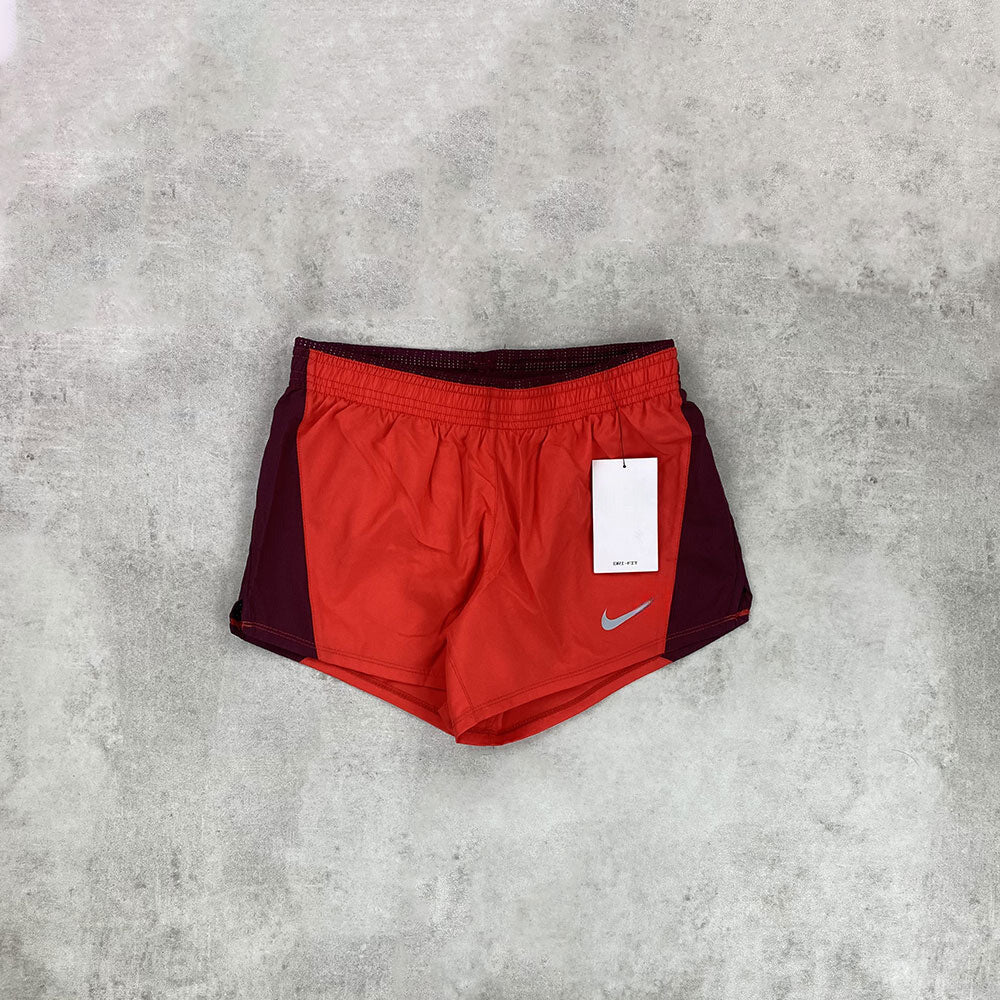 10k running shorts red women's