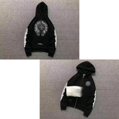 Mens Black CHROME Zip-Up