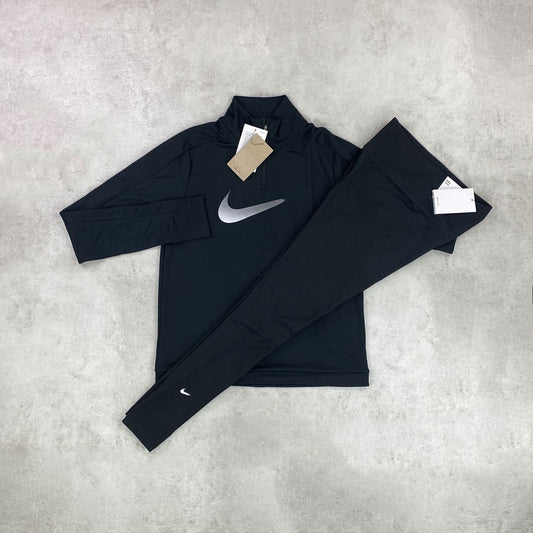 Swoosh Half Zip/ Leggings Black Set Women's