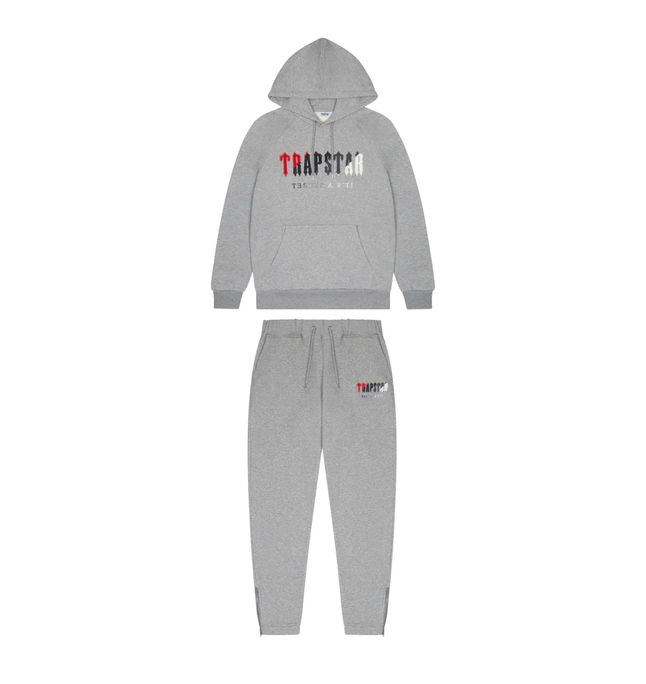 mens grey/red chenille decoded hooded tracksuit "tstar"